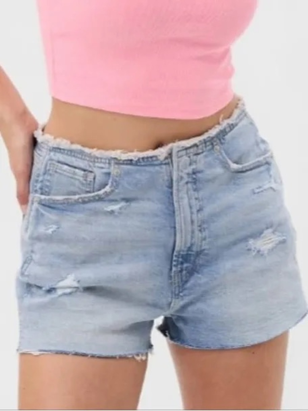 GAP 2" Sky High Rise Denim Festival Shorts size 27 NWT